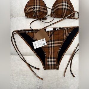 Burberry two piece swimsuit.